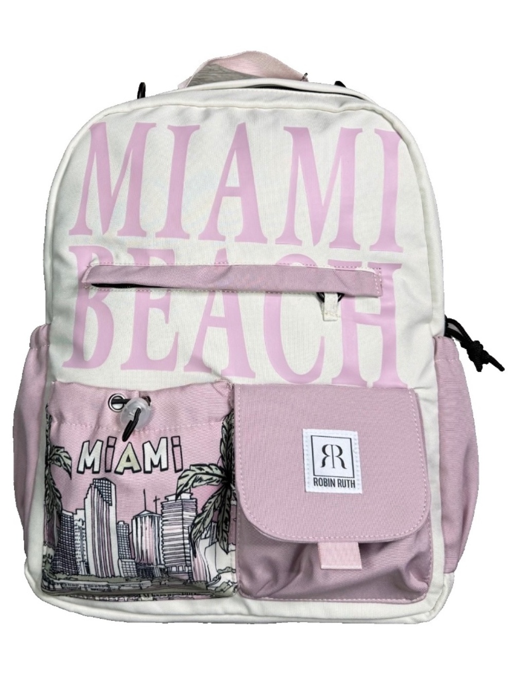 Robin Ruth MIAMI BEACH Backpack - Pink & Off White - NWT